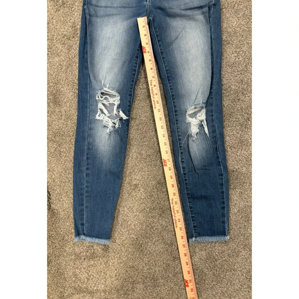 KanCan‎ Jeans Women's 5/26 Blue Denim Distressed Medium Wash Cotton Frayed Hem